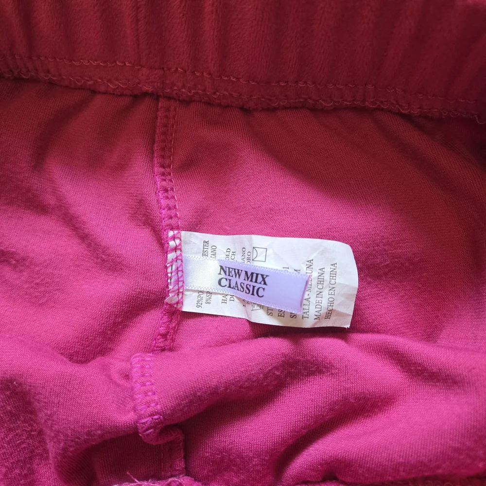 New Mix Classic Pink Velour Wide Leg Pants Womens M Lounge Pull On